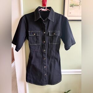Petal and Pup black denim 100% cotton dress XS